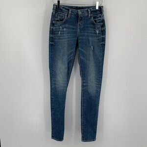 Silver Jeans Girlfriend denim embroidery stitching skinny distressed women 24